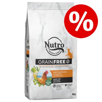 1,4 kg / 4 kg Nutro-kissanruokaa erikoishintaan! - Adult Grain Free Salmon & White Fish (4 kg)