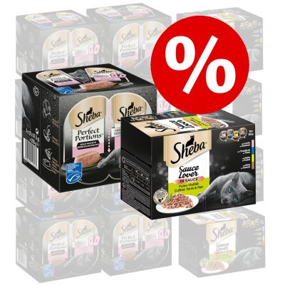 48 x 85 g Sheba-rasiat + 48 x 37,5 g Perfect Portions -lohiruokaa erikoishintaan! - Sauce Lover
