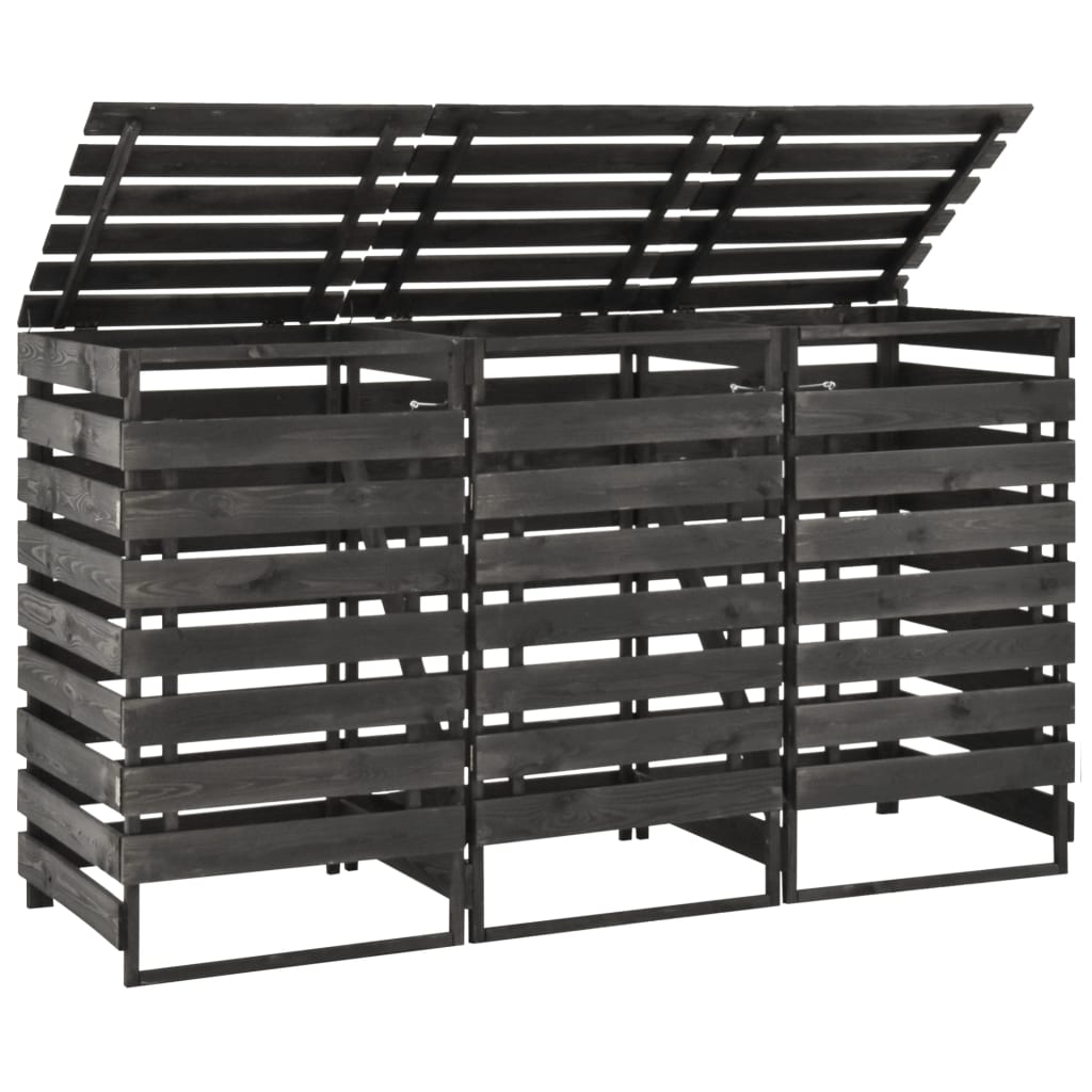 vidaXL Kolmen roska-astian vaja 210x75x121 cm maalattu täysi mänty