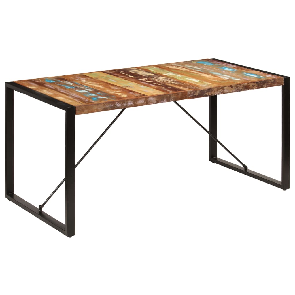 vidaXL Ruokapöytä 160x80x75 cm uusiokäytetty puu