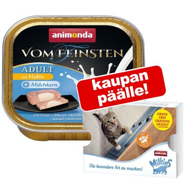 32 x 100 g Animonda vom Feinsten + 4 x 15 g Milkies Snack kaupan päälle! - siipikarjalajitelma (4 makua)