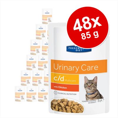 Säästöpakkaus: Hill's Prescription Diet Feline Pouches 48 x 85 g - k/d Kidney Care Salmon