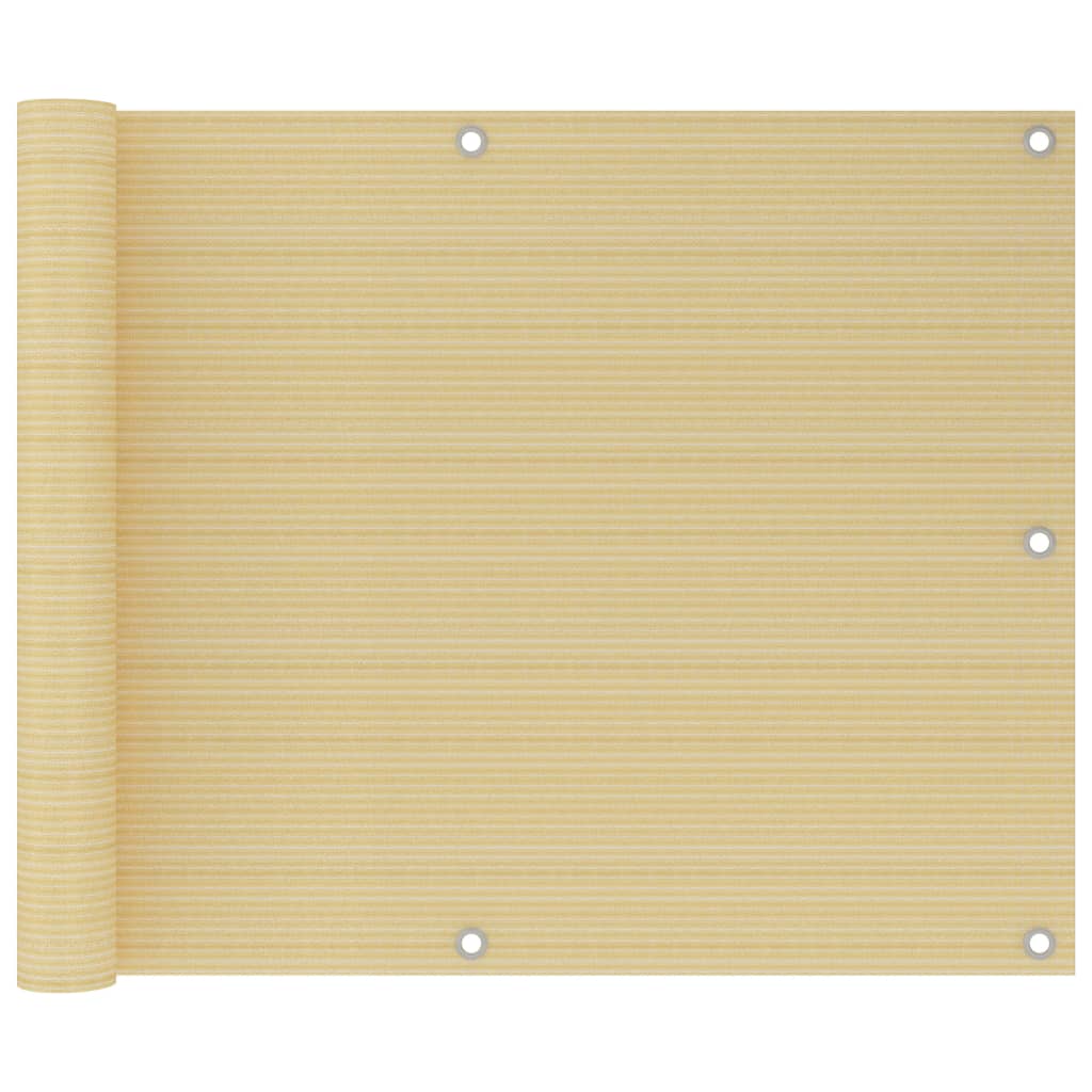 vidaXL Parvekkeen suoja beige 75x500 cm HDPE