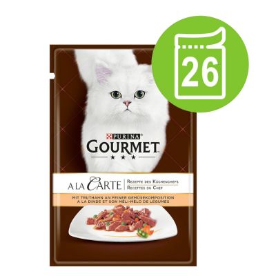 Gourmet A la Carte -monipakkaus 26 x 85 g - kalkkuna & vihannekset