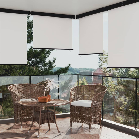 vidaXL Parvekkeen sivumarkiisi 140x250 cm kerma