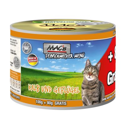 MAC´s Cat Gourmet 6 x 180 g - siipikarja & lohi