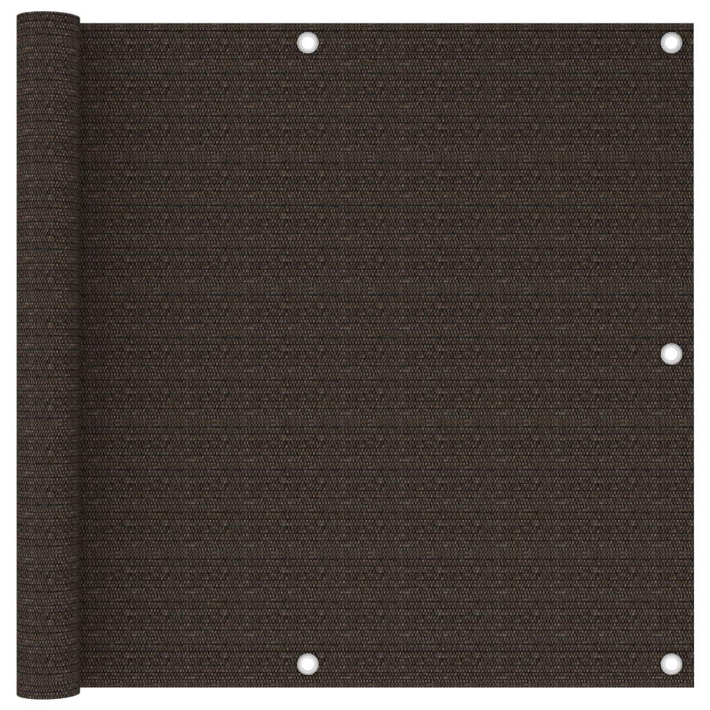 vidaXL Parvekkeen suoja ruskea 90x500 cm HDPE