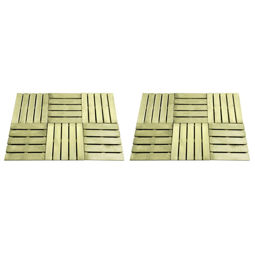 vidaXL Lattialaatat 12 kpl 50x50 cm puu vihreä