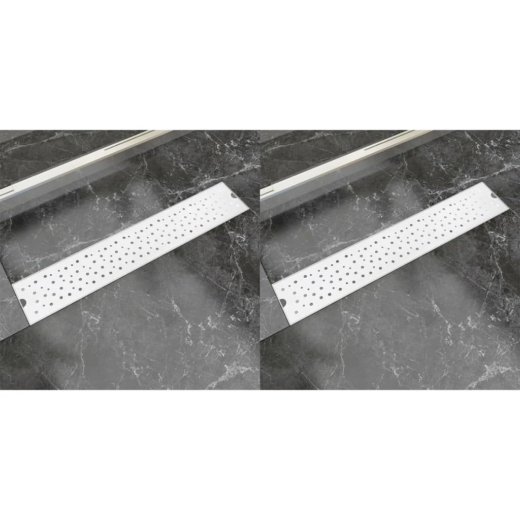 vidaXL Lineaarinen suihkukaivo 2kpl kupla 630x140 mm ruostumaton teräs