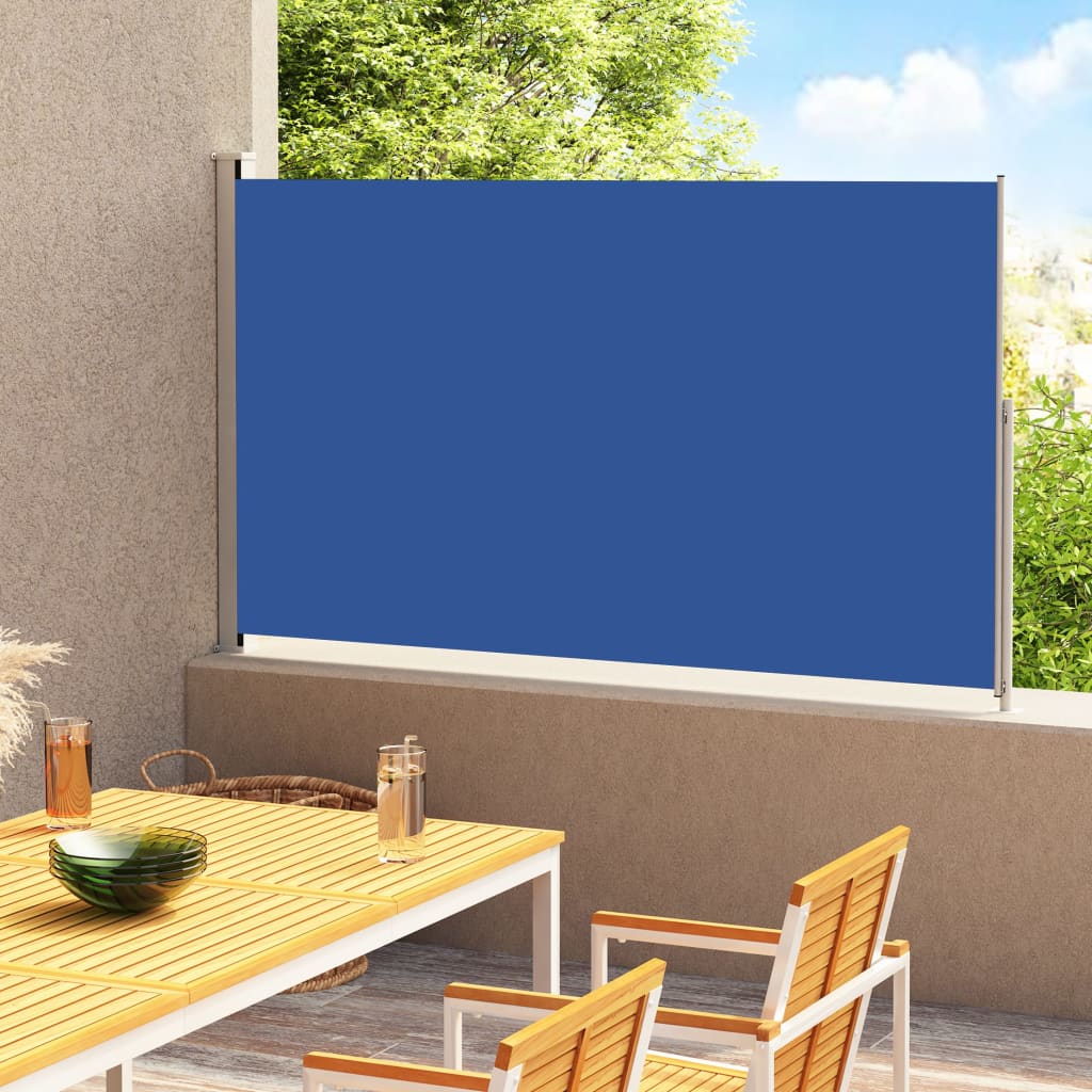 vidaXL Sisäänvedettävä terassin sivumarkiisi 180x300 cm sininen