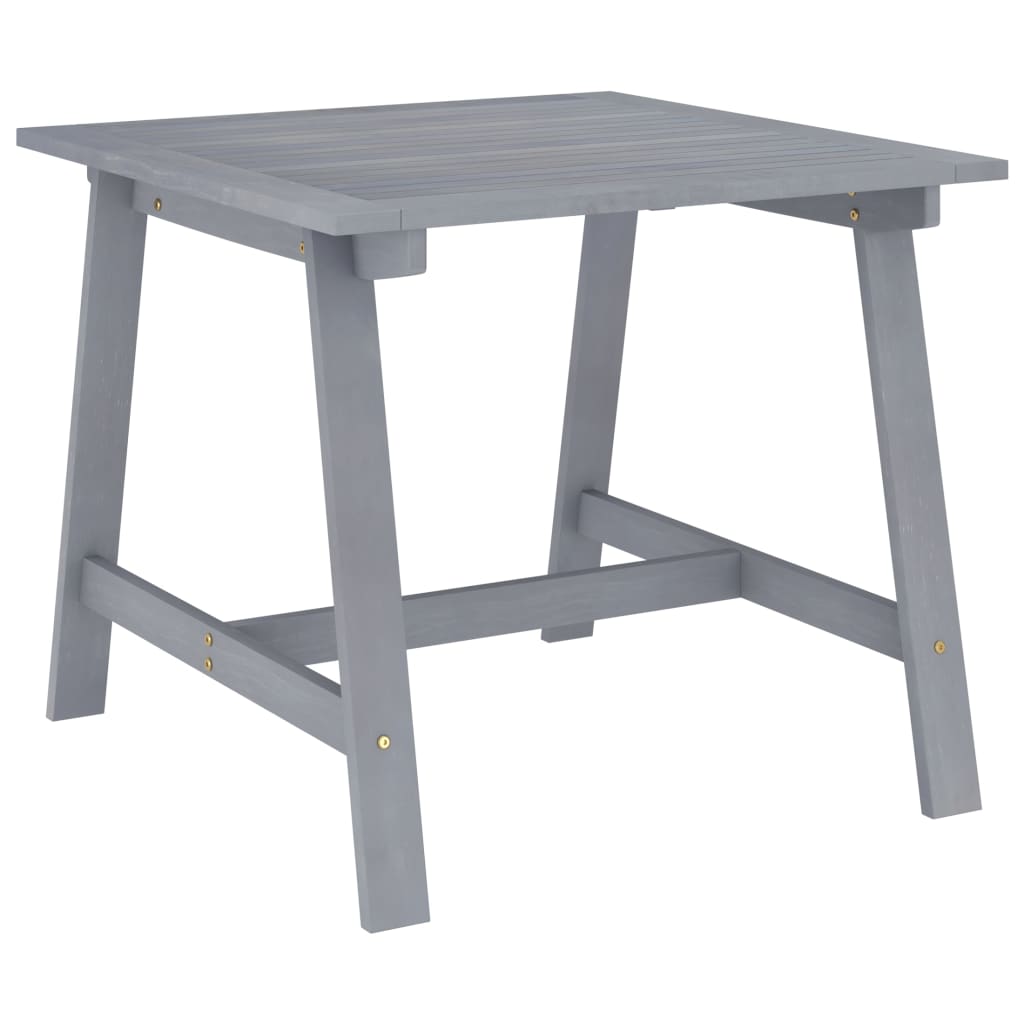 vidaXL Puutarharuokapöytä harmaa 88x88x74 cm täysi akaasiapuu