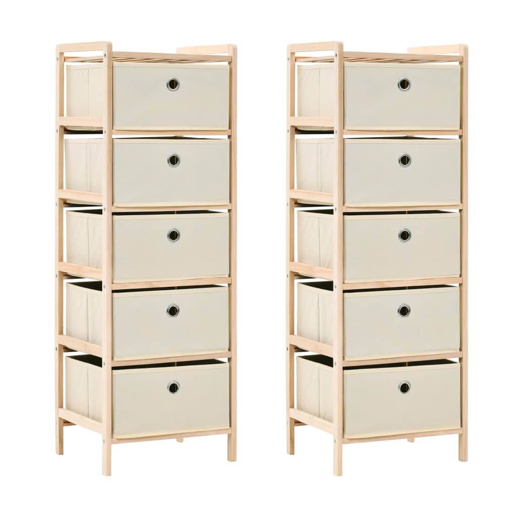 vidaXL Säilytystelineet 5 kangaskorilla 2 kpl setripuu beige