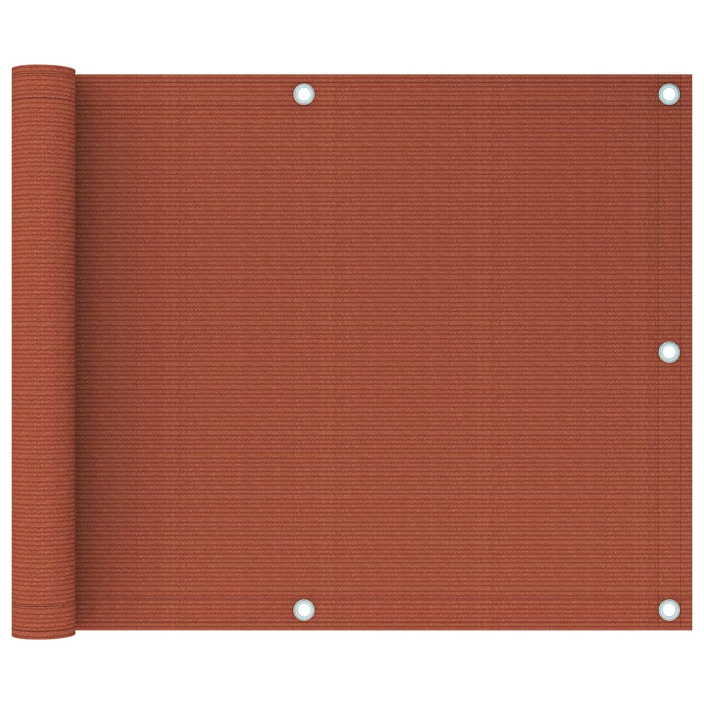 vidaXL Parvekkeen suoja terrakotta 75x500 cm HDPE