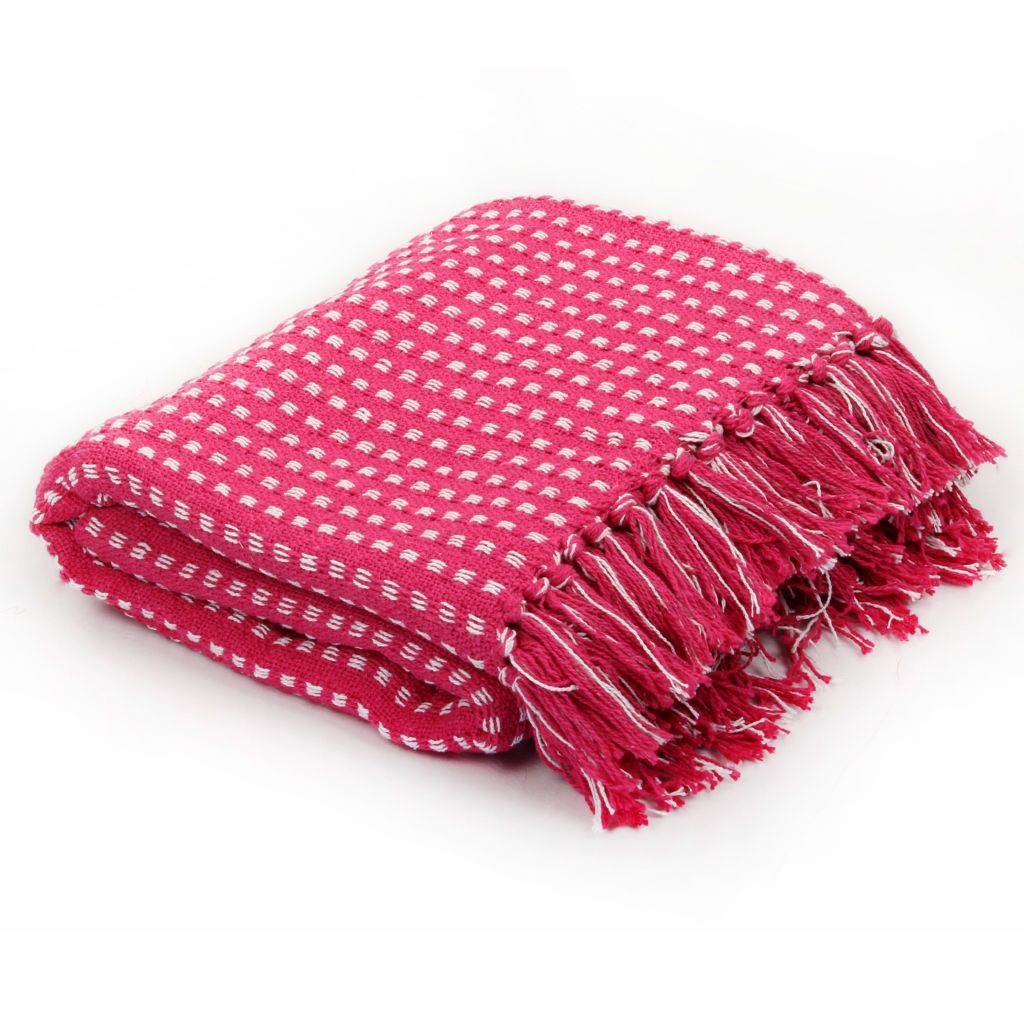 vidaXL Viltti puuvilla neliöt 160x210 cm pinkki