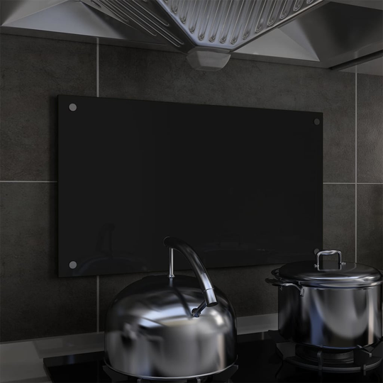 vidaXL Keittiön roiskesuoja musta 70x40 cm karkaistu lasi