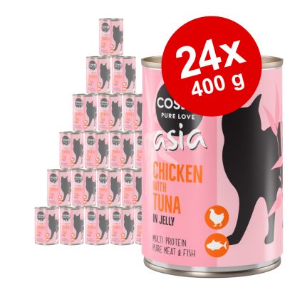 Cosma Asia hyytelössä -säästöpakkaus 24 x 400 g - kana & kananmaksa