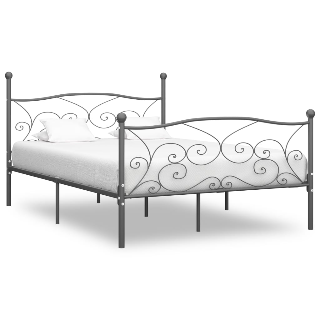 vidaXL Sängynrunko harmaa metalli 200x200 cm
