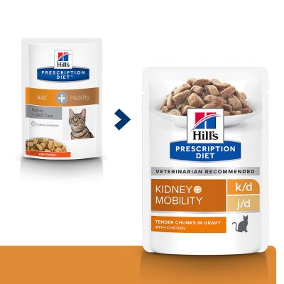 Hill's Prescription Diet Feline k/d + Mobility Kidney + Joint Care Chicken - 12 x 85 g