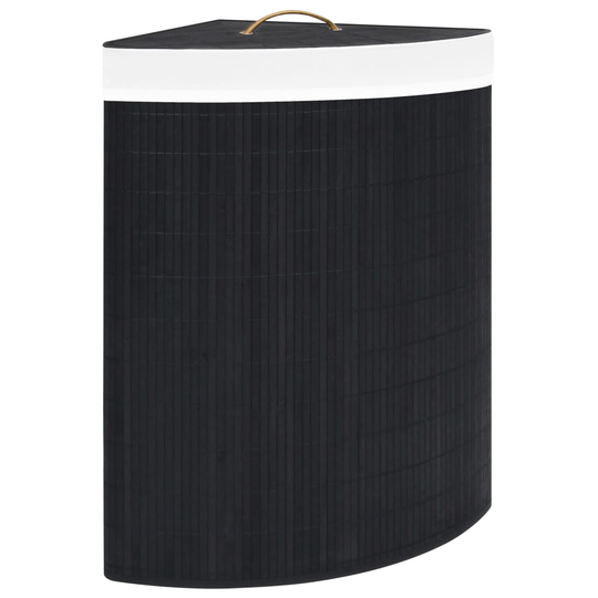 vidaXL Bambu kulmapyykkikori musta 60 l