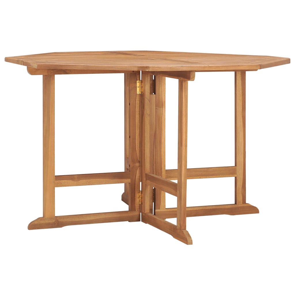 vidaXL Kokoontaitettava puutarhan ruokapöytä 120x120x75cm täysi tiikki