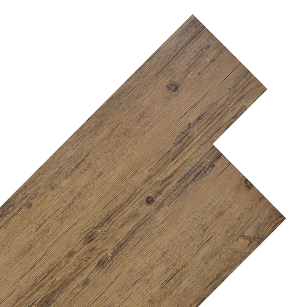 vidaXL PVC-lattialankut 5,26 m² 2 mm Pähkinänruskea