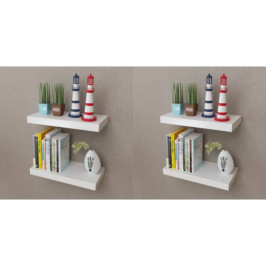 vidaXL Seinähyllyt 4 kpl valkoinen 40 cm