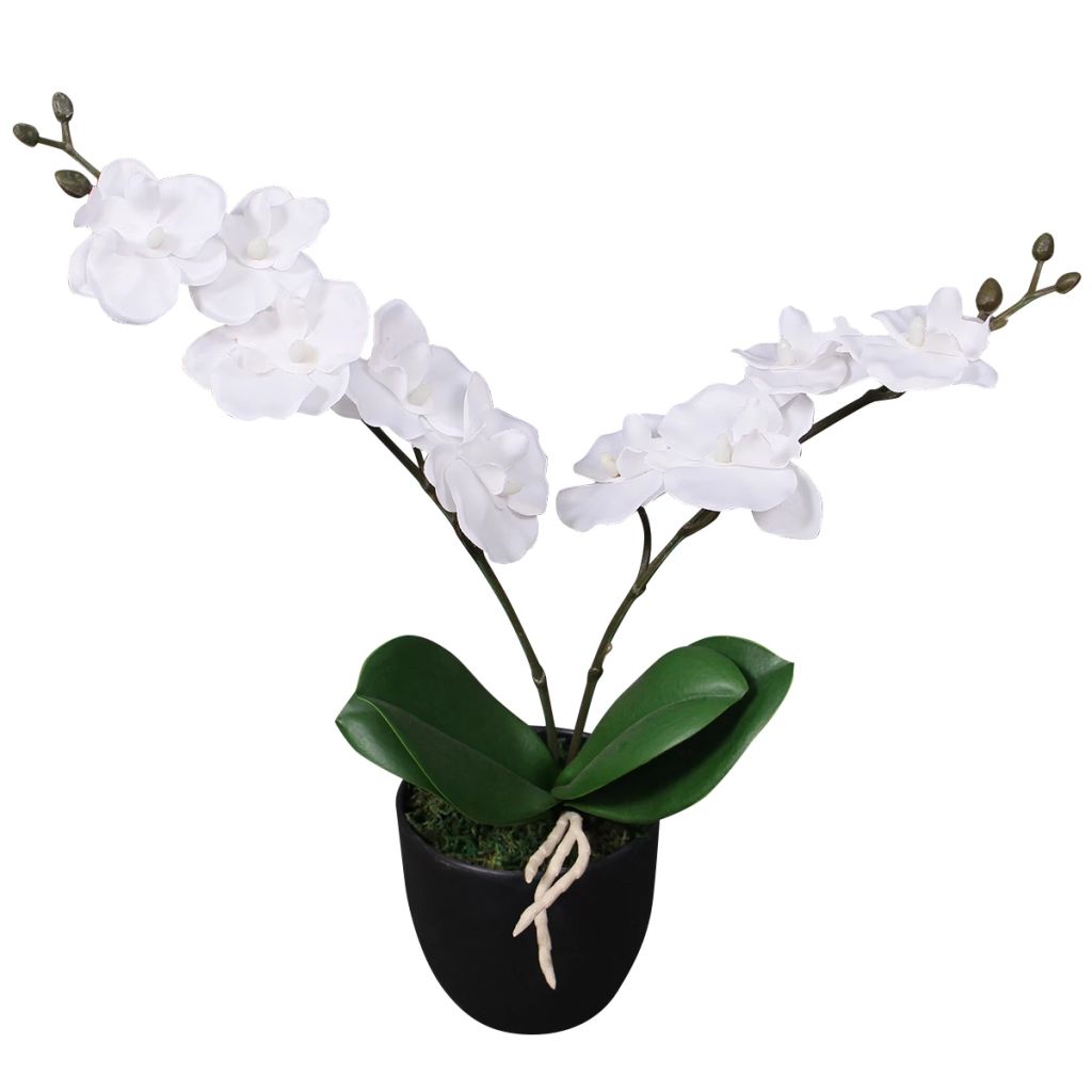 vidaXL Tekokukka ruukulla orkidea 30 cm valkoinen