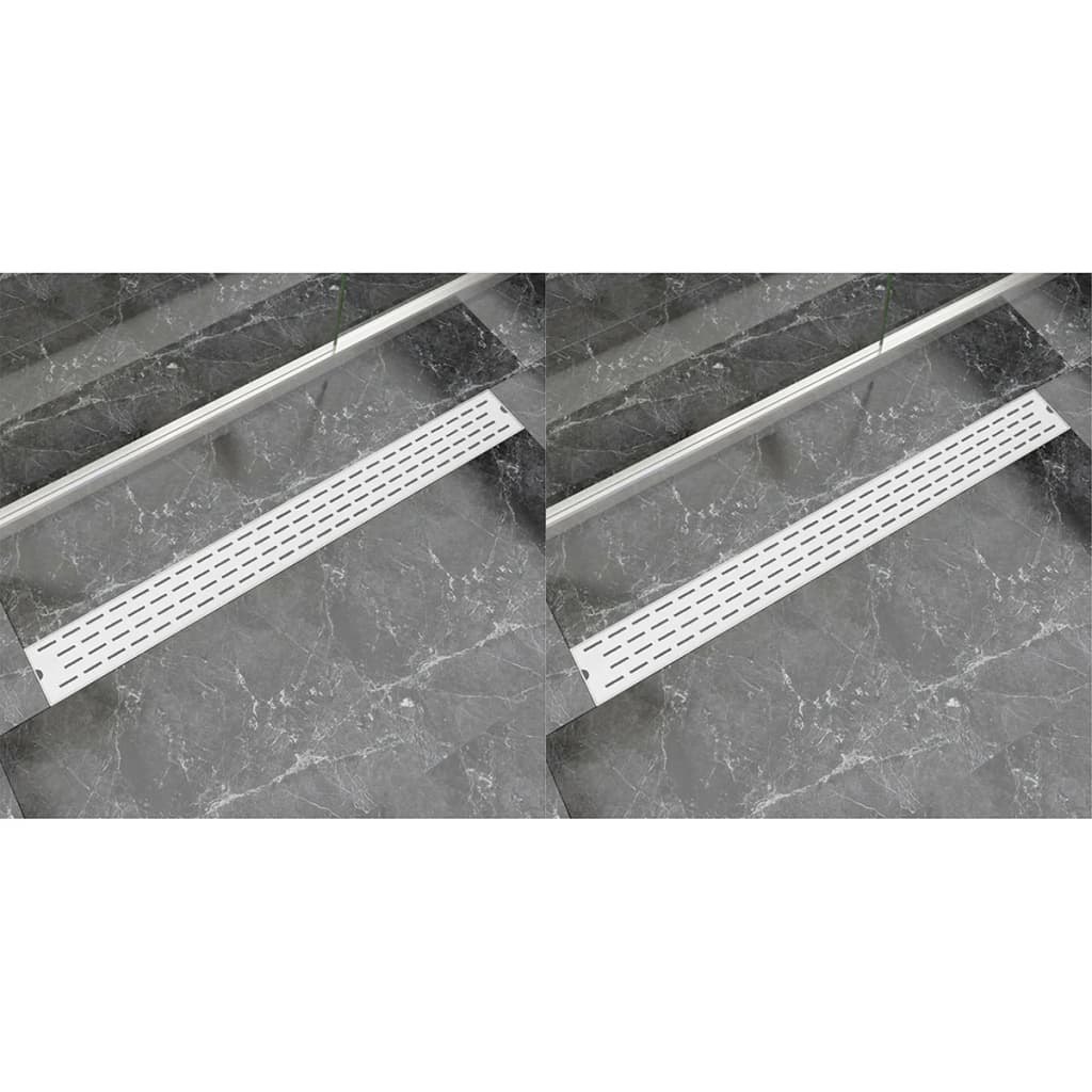 vidaXL Lineaarinen suihkukaivo 2kpl linja 1030x140mm ruostumaton teräs