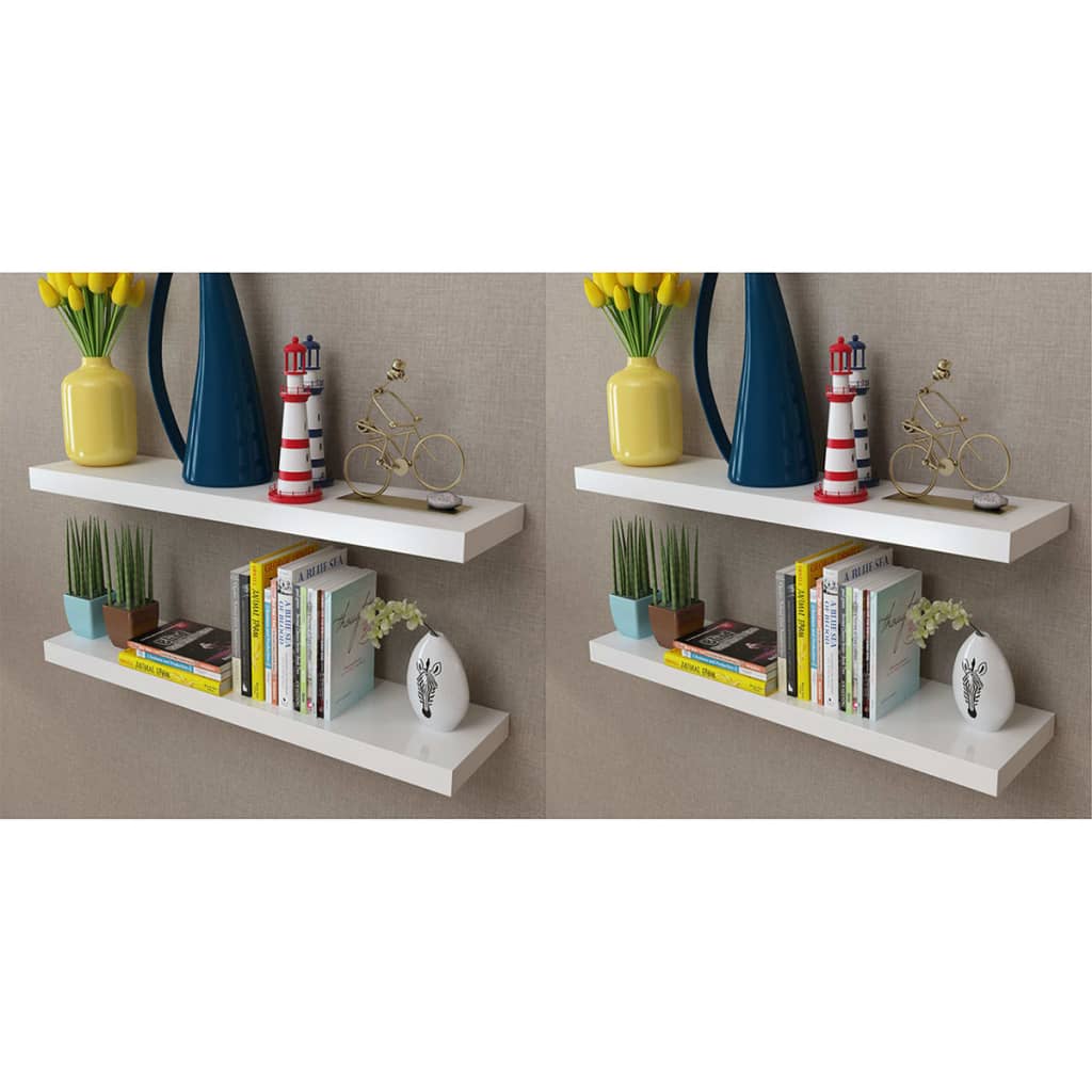 vidaXL Seinähyllyt 4 kpl 80 cm valkoinen
