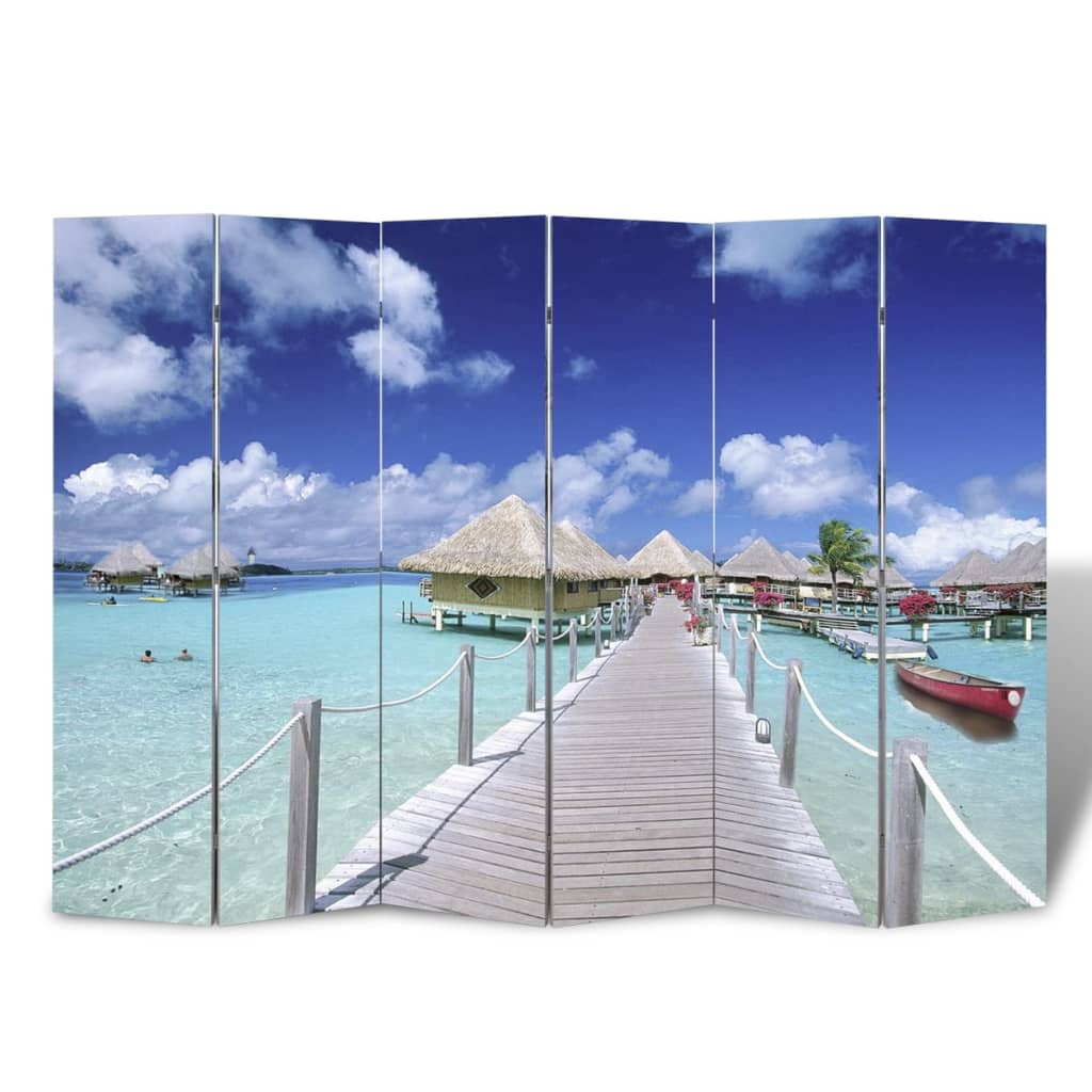 vidaXL Taitettava tilanjakaja 240x170 cm ranta