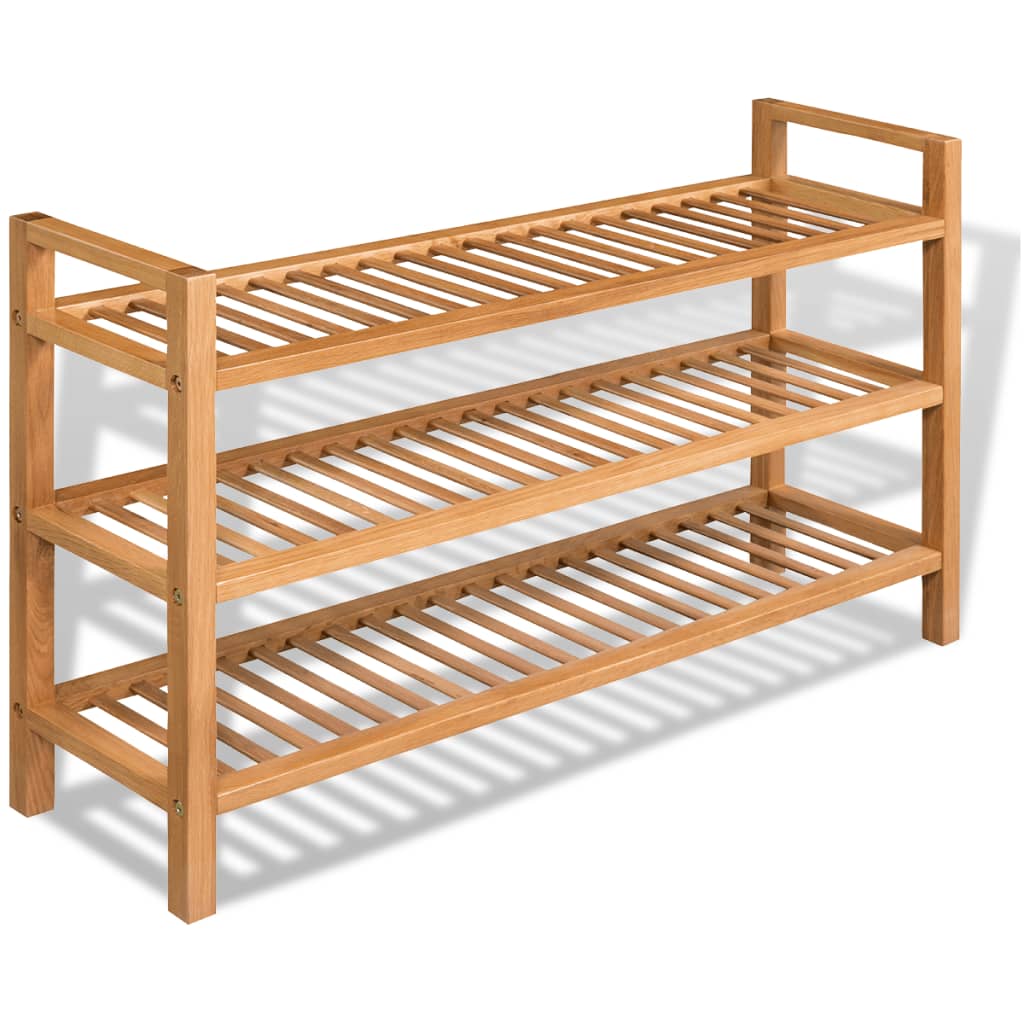vidaXL Kenkäteline 3:lla hyllyllä 100x27x59,5 cm täystammi