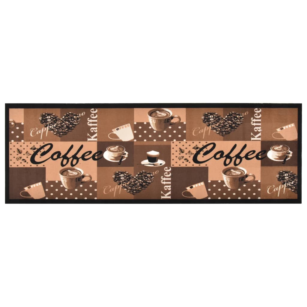 vidaXL Keittiön pestävä lattiamatto Coffee ruskea 60x300 cm