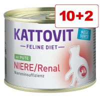 10 + 2 kaupan päälle! 12 x 185 g Kattovit kissanruoka - Urinary: vasikka