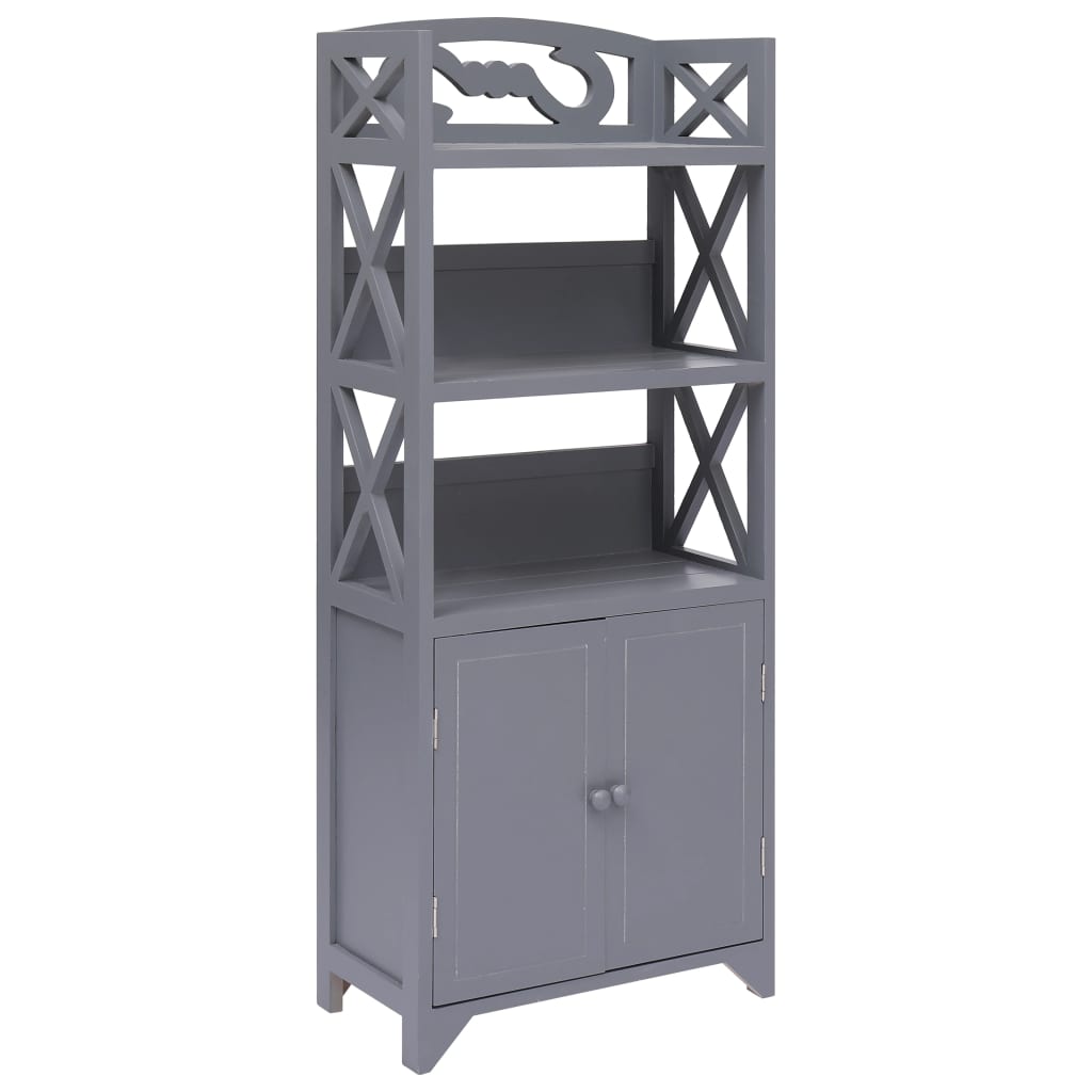 vidaXL Kylpyhuoneen kaappi harmaa 46x24x116 cm keisaripuu