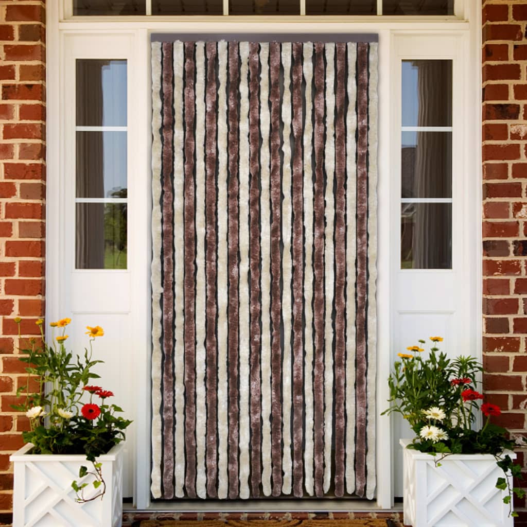 vidaXL Hyönteisverho beige ja vaaleanruskea 56x200 cm Chenille