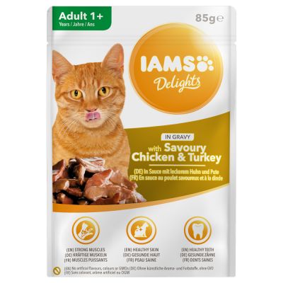 IAMS Delights Adult in Sauce - 12 x 85 g Land & Sea Mix in Sauce