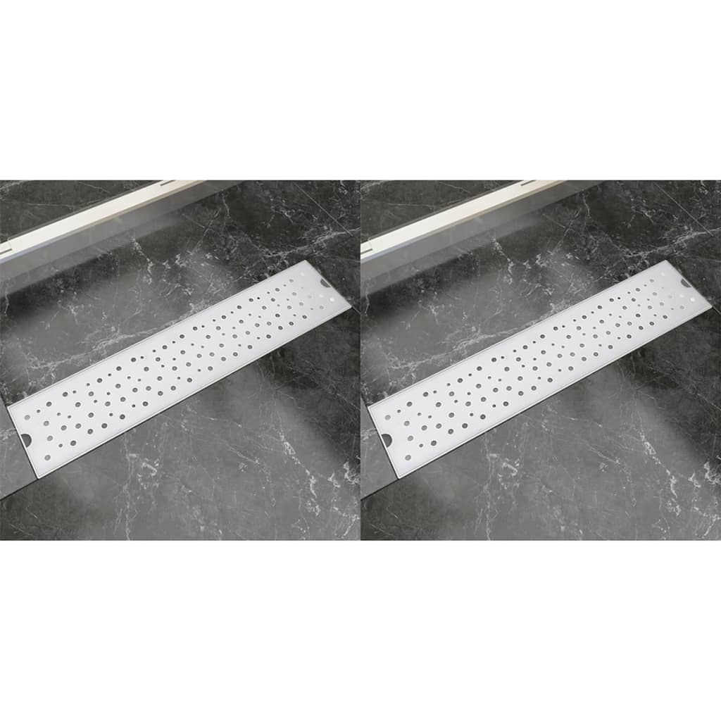 vidaXL Lineaarinen suihkukaivo 2kpl kupla 530x140 mm ruostumaton teräs