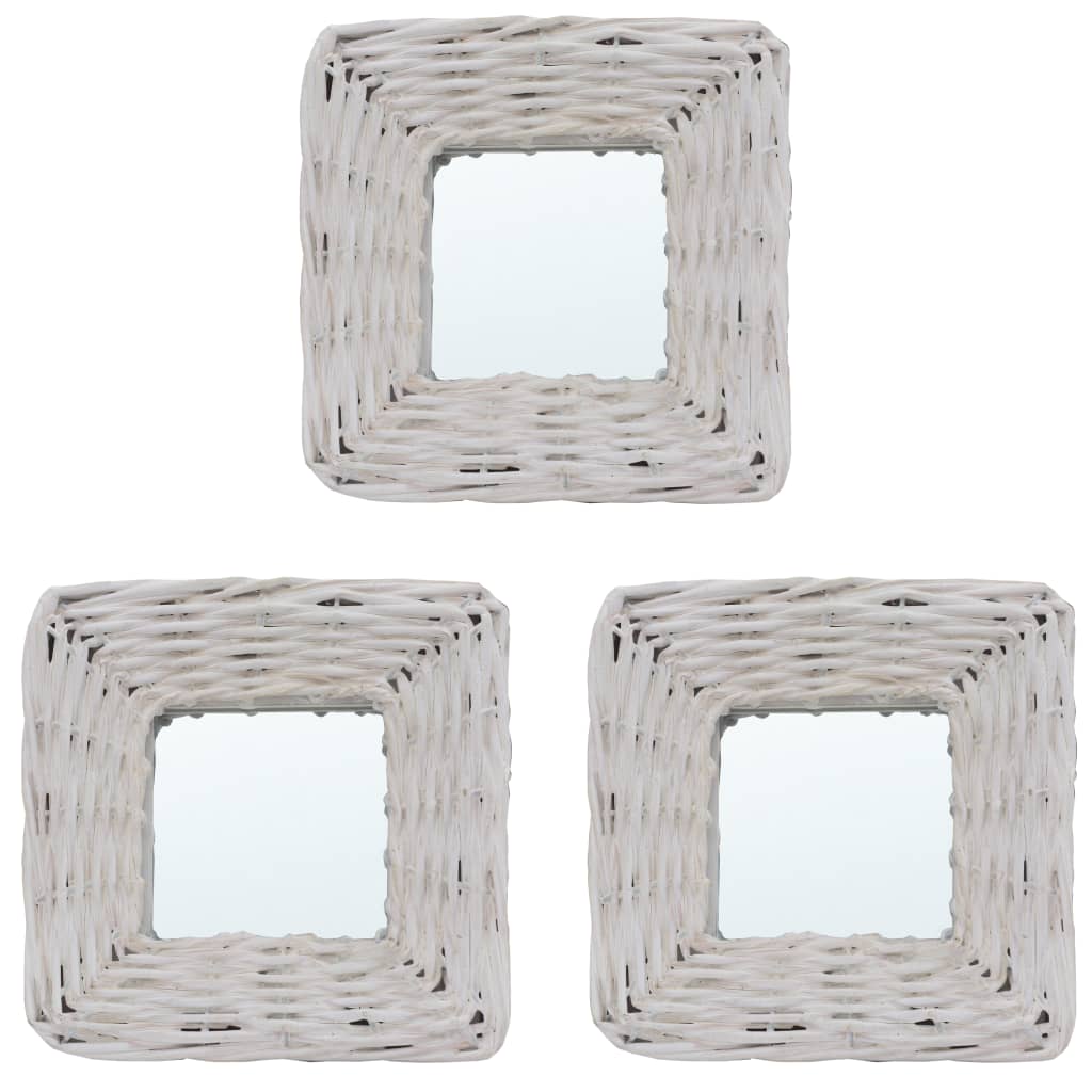 vidaXL Peilit 3 kpl valkoinen 15x15 cm paju