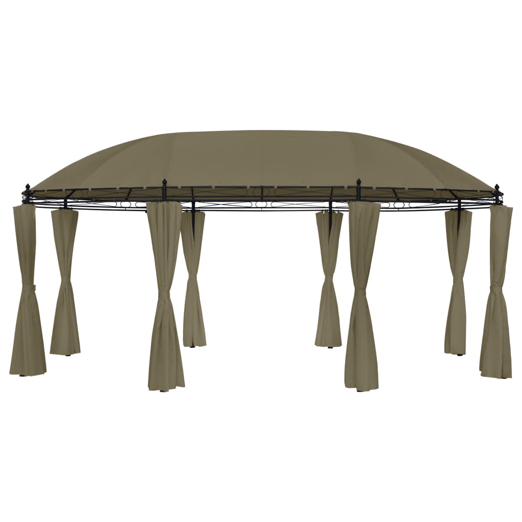 vidaXL Huvimaja verhoilla 520x349x255 cm harmaanruskea 180 g/m²