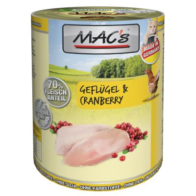 MAC´s Cat -kissanruoka 6 x 400 g - ankka, kalkkuna, kana