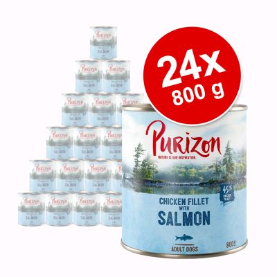 Purizon-säästöpakkaus 24 x 800 g - lammas & lohi perunalla & päärynällä