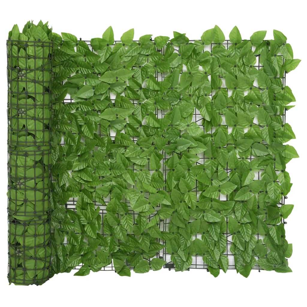 vidaXL Parvekkeen suoja vihreillä lehdillä 300x100 cm