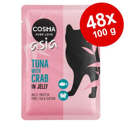 Cosma Asia Pouches -säästöpakkaus 48 x 100 g - kana & katkarapu