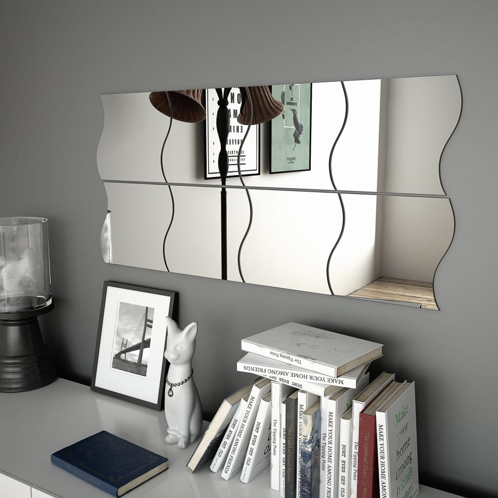 vidaXL Seinäpeilit 8 kpl aalto 20x20 cm lasi