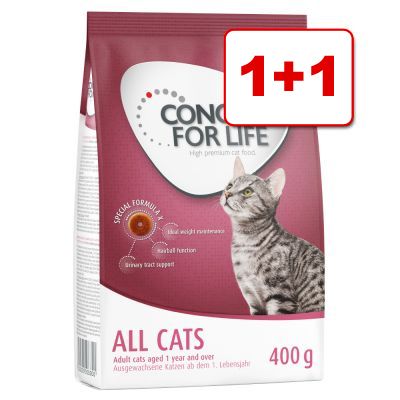 1 + 1 kaupan päälle! 2 x 400 g Concept for Life kissanruoka - Indoor Cats