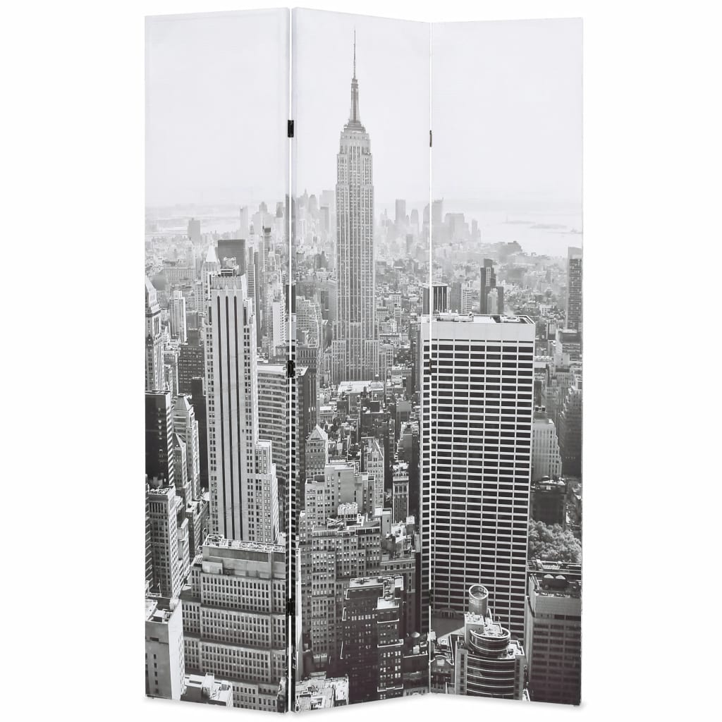 vidaXL Taitettava tilanjakaja 120x170 cm New Yorkin päivämaisema