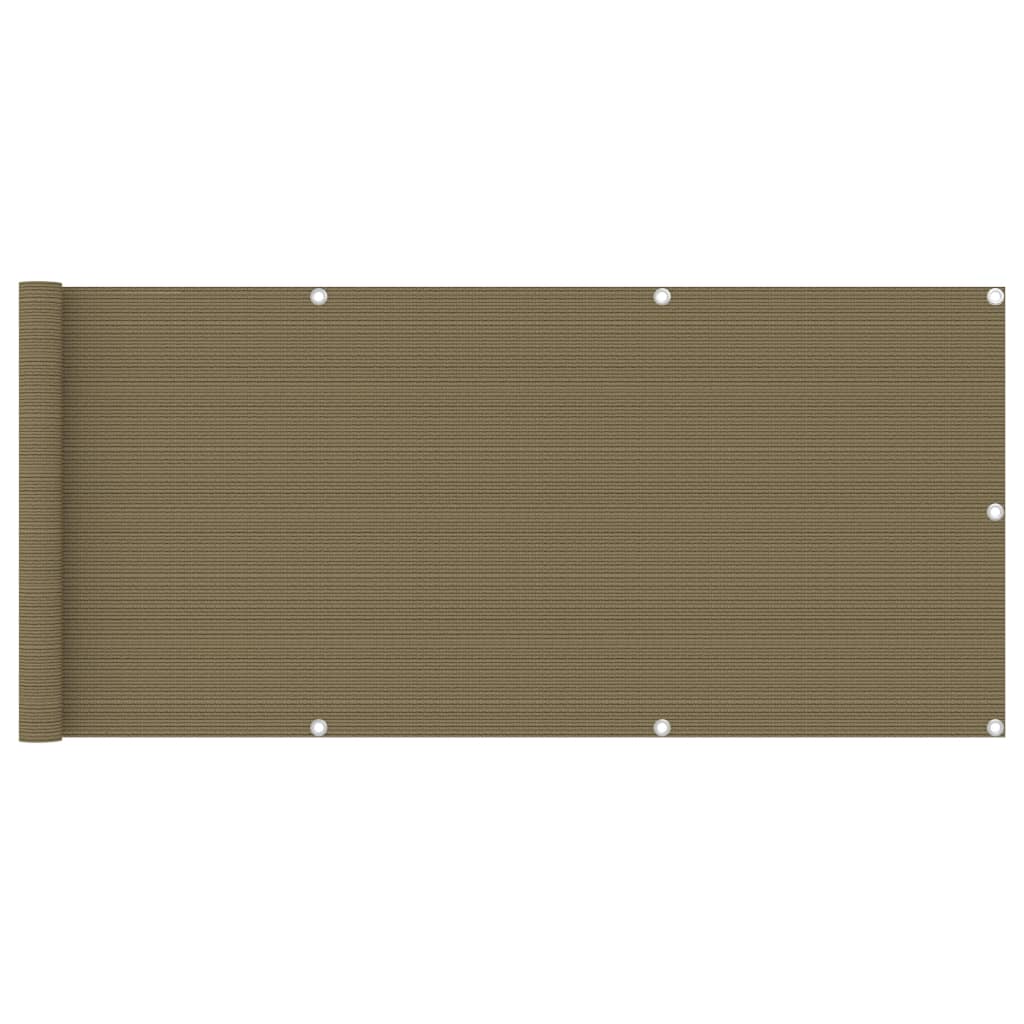 vidaXL Parvekkeen suoja harmaanruskea 75x600 cm HDPE
