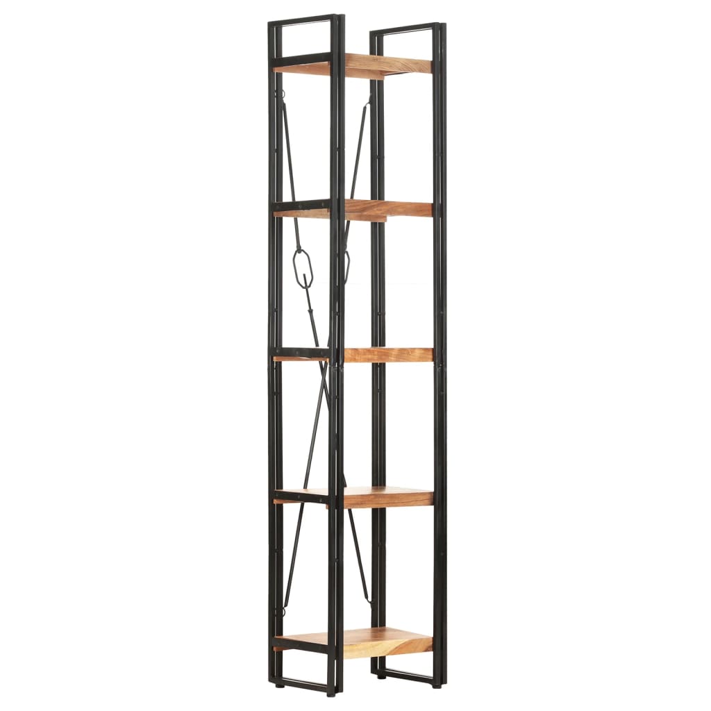 vidaXL 5-tasoinen kirjahylly 40x30x180 cm täysi akaasiapuu