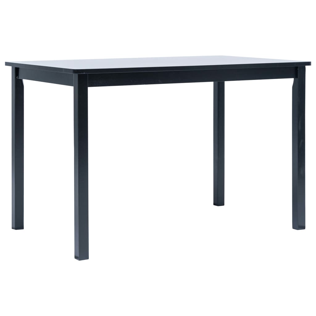 vidaXL Ruokapöytä musta 114x71x75 cm kumipuu