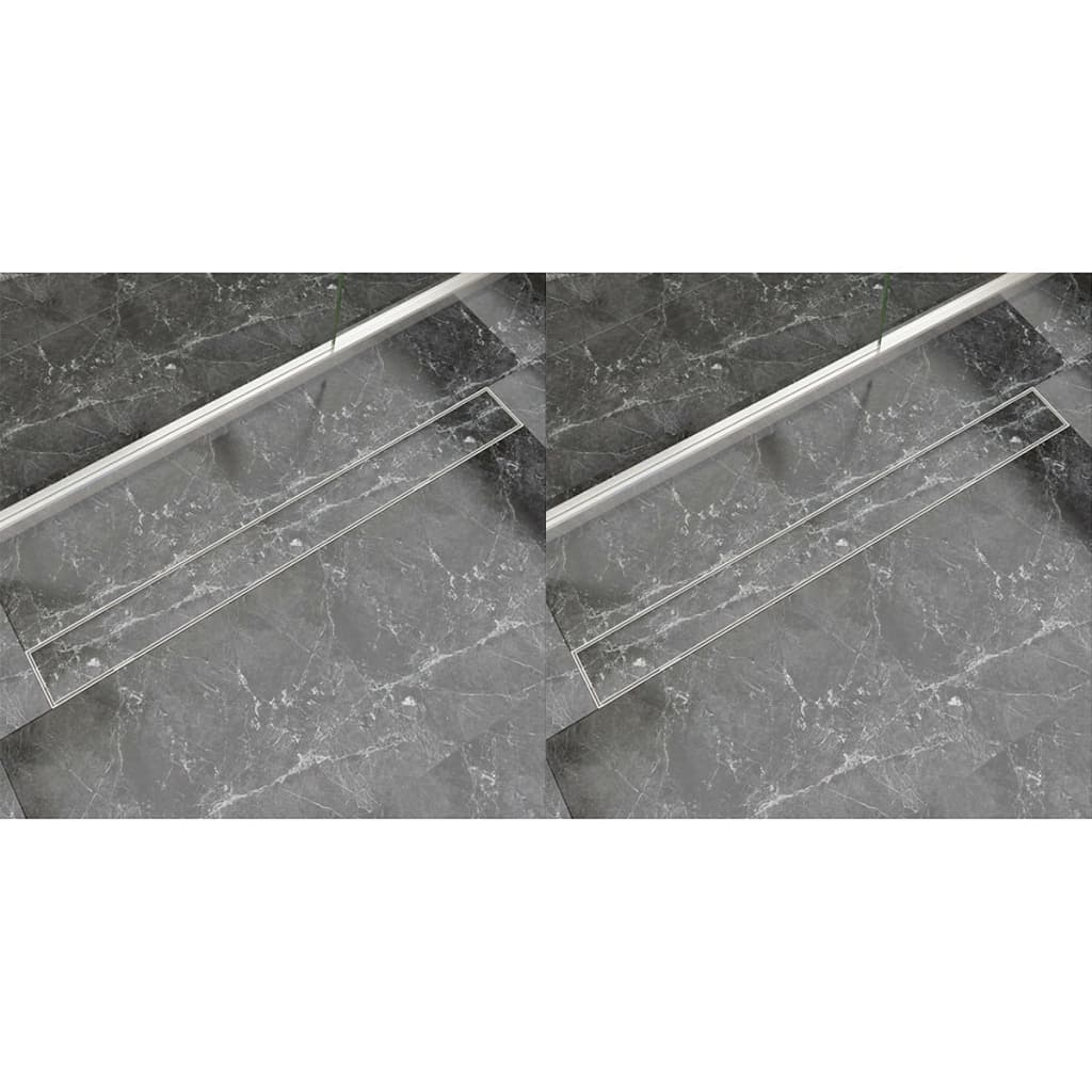 vidaXL Lineaarinen suihkukaivo 2 kpl 1030x140 mm ruostumaton teräs